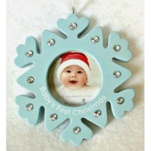 Baby's First Christmas Snowflake Photo Ornament Decoration